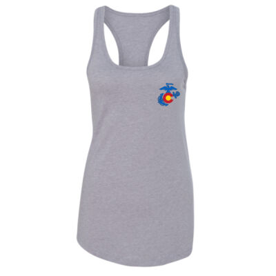 Next Level Apparel - Ladies' Ideal Racerback Tank-RS Denver Cowboy w/Mountains-Light Colors Thumbnail