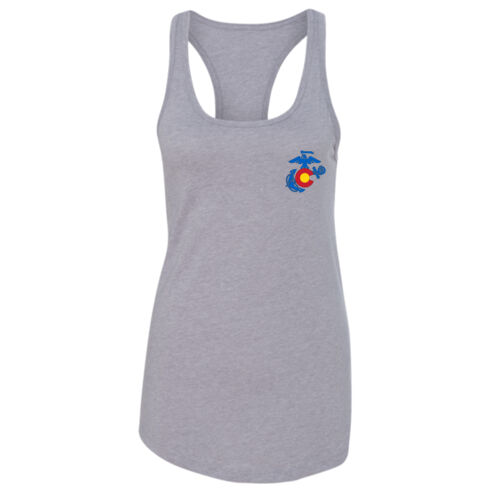 Next Level Apparel - Ladies' Ideal Racerback Tank-RS Denver Cowboy w/Mountains-Light Colors Thumbnail