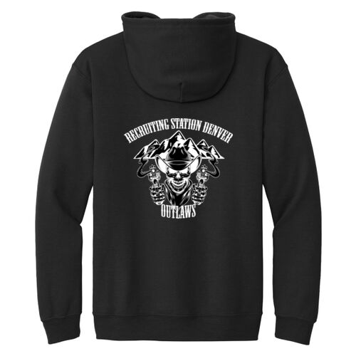 Gildan 50/50 Zip Hood-RS Denver Cowboy w/Mountains-Dark Colors Thumbnail